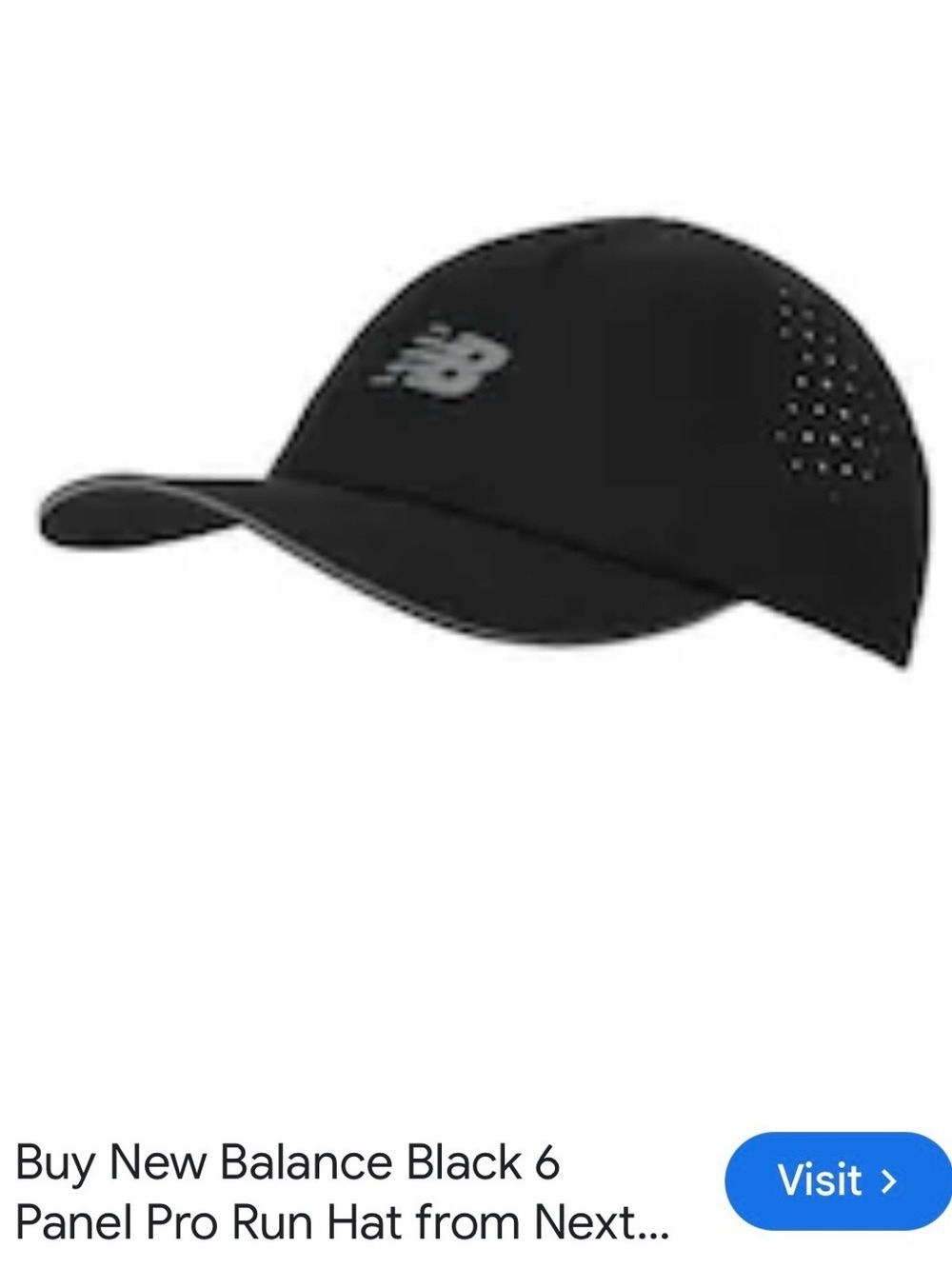 NEW BALANCE Black 6 Panel Pro Run Hat Unisex Running Hat Baseball cap
